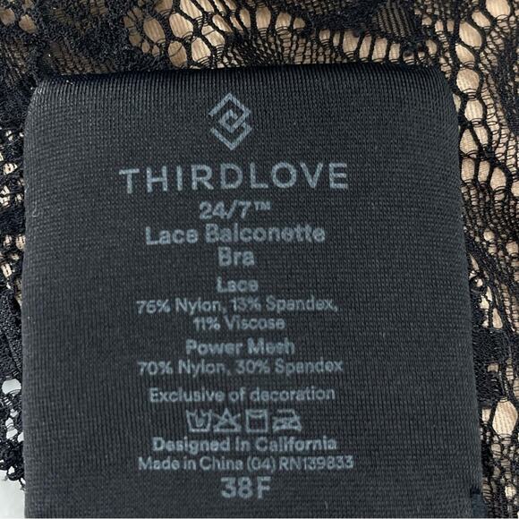 ThirdLove Lace Balconette Bra In Black/Nude Women's Size 38F - Picture 11 of 11